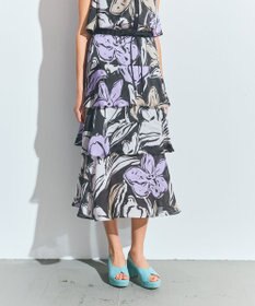 GRACE CONTINENTAL プリントレイヤードスカート