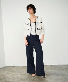 GRACE CONTINENTAL バイカラーニットノースリーブ