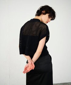 GRACE CONTINENTAL メッシュルーズニットトップ