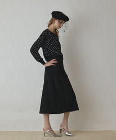 GRACE CONTINENTAL ドットフロッキーニットカーディガン