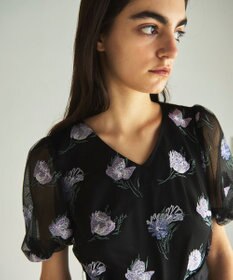 GRACE CONTINENTAL レトロフラワー刺繍ワンピース