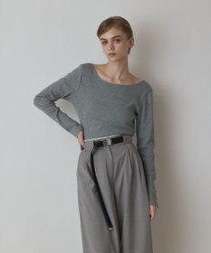 GRACE CONTINENTAL ウ－ルコットンテレコトップ グレー