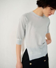 GRACE CONTINENTAL バイカラークルーニットトップ