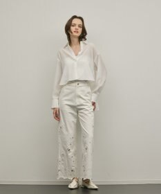 GRACE CONTINENTAL カットワークフレアパンツ