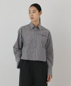 GRACE CONTINENTAL ストライプショートシャツ