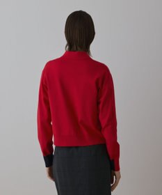 GRACE CONTINENTAL バイカラーロゴニットカーディガン