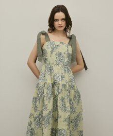 GRACE CONTINENTAL シアージャガードティアードワンピース