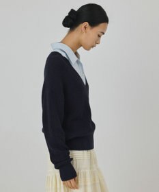 GRACE CONTINENTAL シャツカラーニットトップ