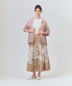 GRACE CONTINENTAL ボーダーメッシュフーディ