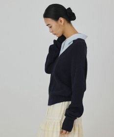 GRACE CONTINENTAL シャツカラーニットトップ