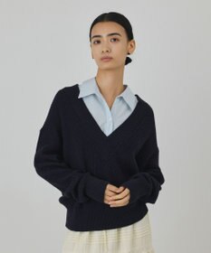 GRACE CONTINENTAL シャツカラーニットトップ