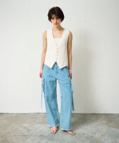 GRACE CONTINENTAL リネン混ツイルジレ