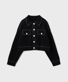 GRACE CONTINENTAL ステッチニットジャケット