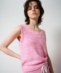 GRACE CONTINENTAL ネップツイードニットノースリーブ