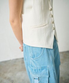 GRACE CONTINENTAL リネン混ツイルジレ