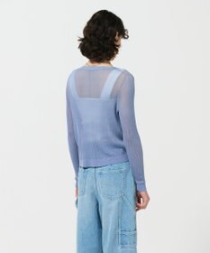 GRACE CONTINENTAL リブシアーニットカーディガン