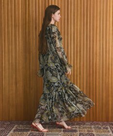 GRACE CONTINENTAL ラメストライププリントブラウス