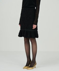 GRACE CONTINENTAL ツイードフレアニットスカート