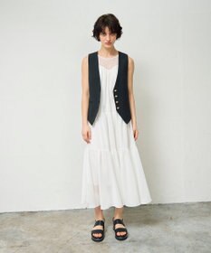 GRACE CONTINENTAL リネン混ツイルジレ