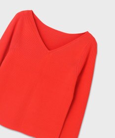 GRACE CONTINENTAL リブVネックニットトップ