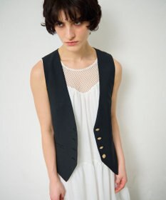 GRACE CONTINENTAL リネン混ツイルジレ