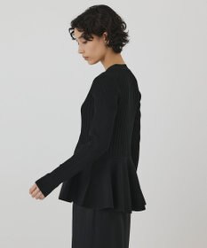 GRACE CONTINENTAL ペプラムリブニットカーディガン