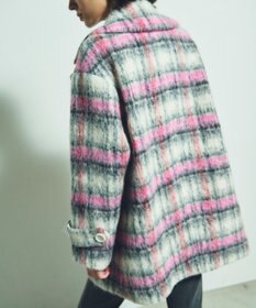 GRACE CONTINENTAL シャギーチェックピーコート