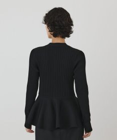 GRACE CONTINENTAL ペプラムリブニットカーディガン