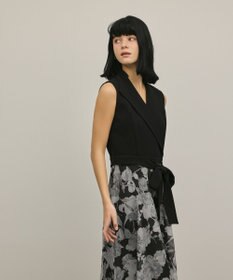 GRACE CONTINENTAL カシュクールフラワープリントワンピース