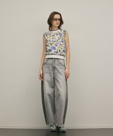 GRACE CONTINENTAL フラワープリントニットトップ