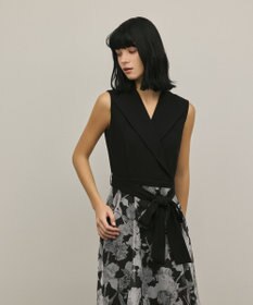 GRACE CONTINENTAL カシュクールフラワープリントワンピース