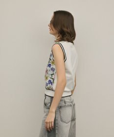 GRACE CONTINENTAL フラワープリントニットトップ