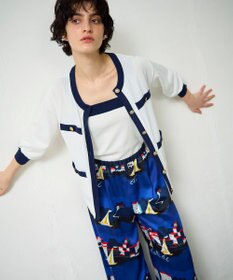 GRACE CONTINENTAL 配色ニットカーディガン