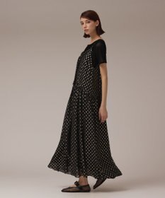GRACE CONTINENTAL フォイルドットキャミワンピース ブラック