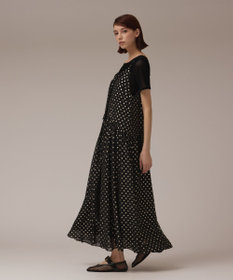 GRACE CONTINENTAL フォイルドットキャミワンピース ブラック