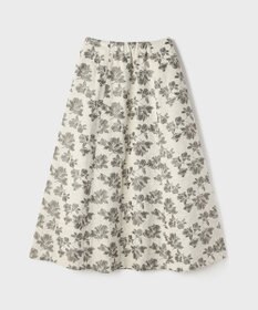 GRACE CONTINENTAL ラメフラワージャガードフレアスカート