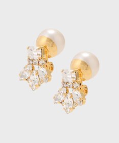 GRACE CONTINENTAL ビジューパールイヤークリップ ホワイト