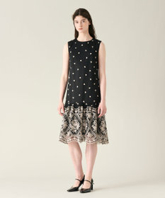 GRACE CONTINENTAL 刺繍レースドレス ブラック