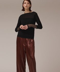 GRACE CONTINENTAL アセテートシアーカットトップ ブラック