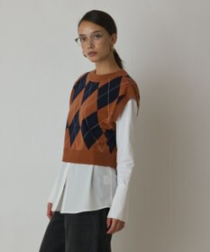 GRACE CONTINENTAL アーガイルニットベスト