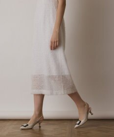 GRACE CONTINENTAL フェザー刺繍コンビワンピース