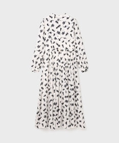 GRACE CONTINENTAL キャットプリントフライヨークワンピース