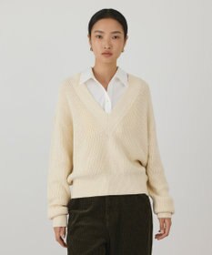 GRACE CONTINENTAL シャツカラーニットトップ