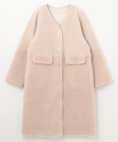 GRACE CONTINENTAL ノーカラーボアムートンコート