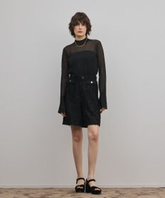 GRACE CONTINENTAL シアーハイネックニットトップ