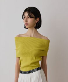 GRACE CONTINENTAL オフショルリブニットトップ