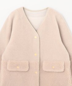 未使用級✨2021AW グレースコンチネンタル ノーカラーボアコート 38 trim_ofgrc_item5eed49c4723411e