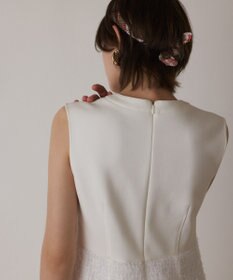 GRACE CONTINENTAL フェザー刺繍コンビワンピース