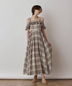 美品　ダイアグラム グレースコンチネンタル　赤チェックワンピース　ロング　36 美品 ダイアグラム グレースコンチネンタル 赤チェック
