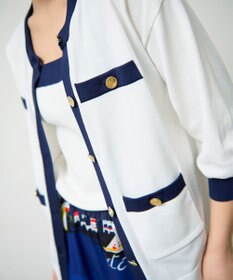 GRACE CONTINENTAL 配色ニットカーディガン